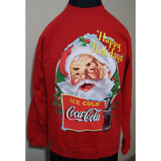 Coca-Cola Christmas Santa HAPPY HOLIDAYS sweater Red size LARGE