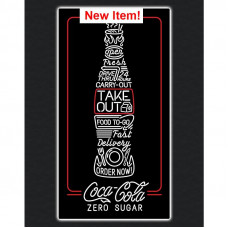 Coca-Cola Zero Sugar TAKE OUT (bottle) LED sign