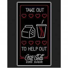 Coca-Cola Zero Sugar "TAKE OUT - TO HELP OUT" LED sign