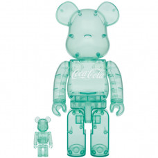 Coca-Cola x Be@rbrick 4000 green glass figurine set