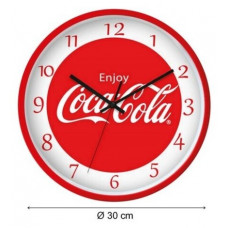 white/red wall clock 30cm