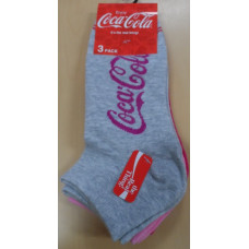sneaker socks with Lurex script grey & pink' 3-pack size 39-42'